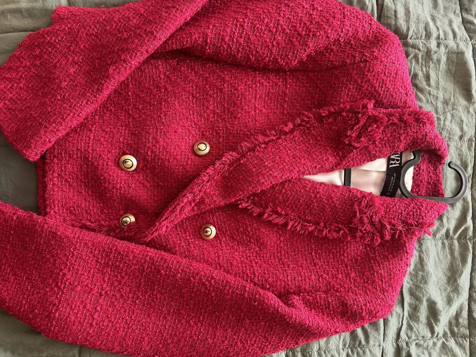 Фуксия туид сако/блейзър Zara (mango,bershka,h&m)