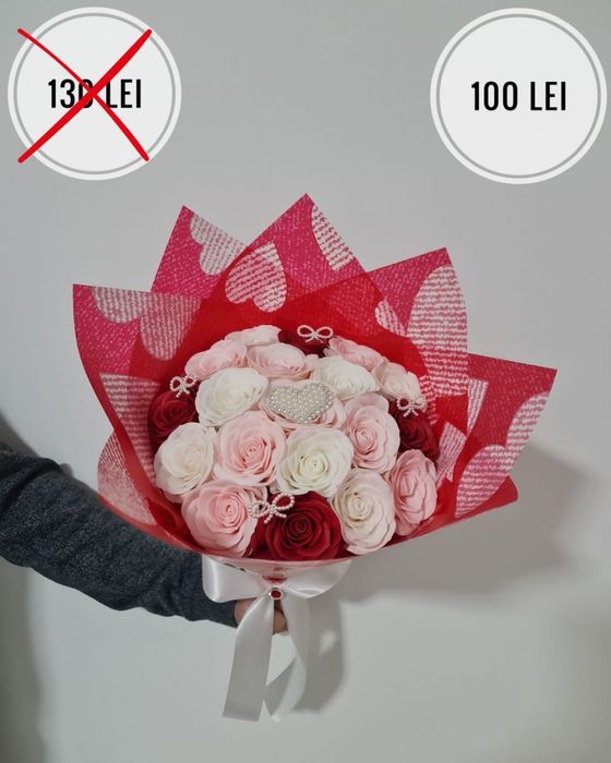 Buchete trandafiri din săpun - Valentine’s Day