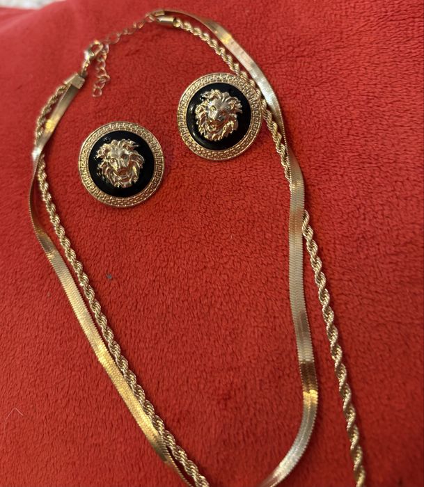 set cercei si lantisor placati cu aur 18 K