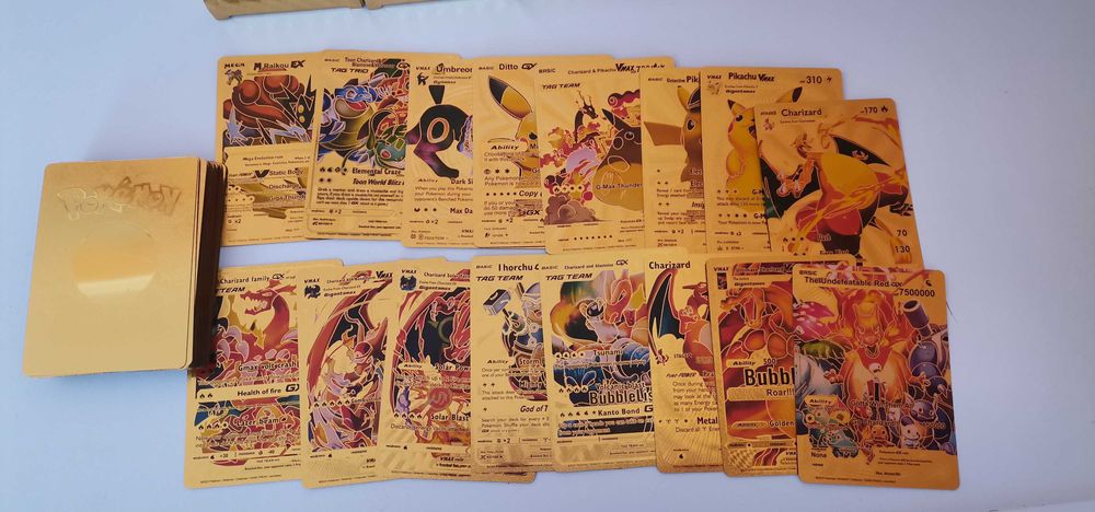 Карти Покемон / Pokemon Cards . Златни и цветни PVC POKEMON карти 55бр