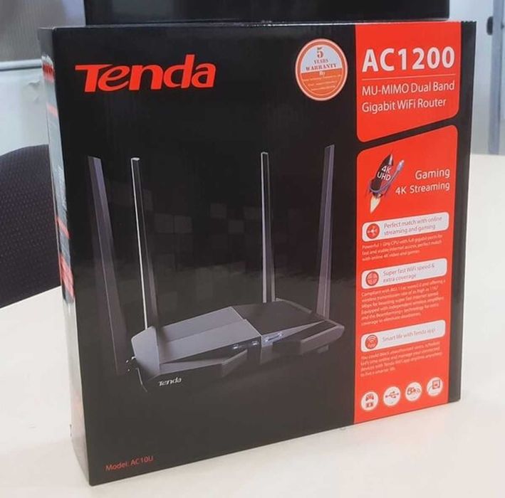 Router Wireless Tenda AC10U Gigabit AC1200 port USB 4 antene Sigilat