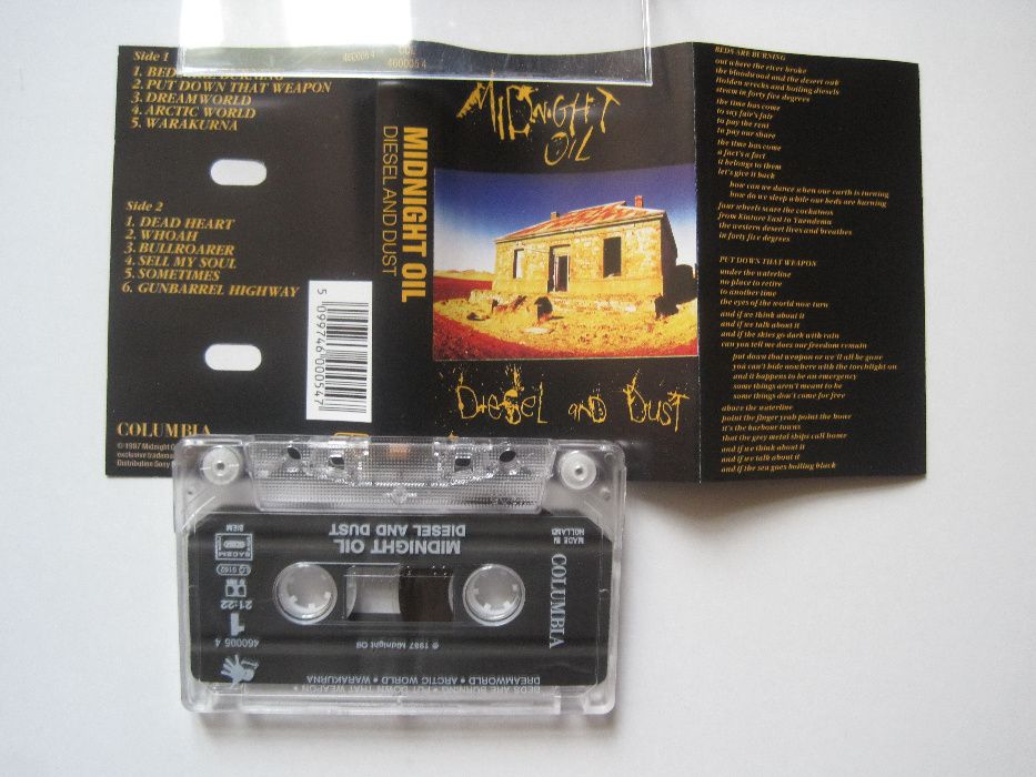 Casetă audio cu Midnight Oil "Diesel and Dust" (originală)