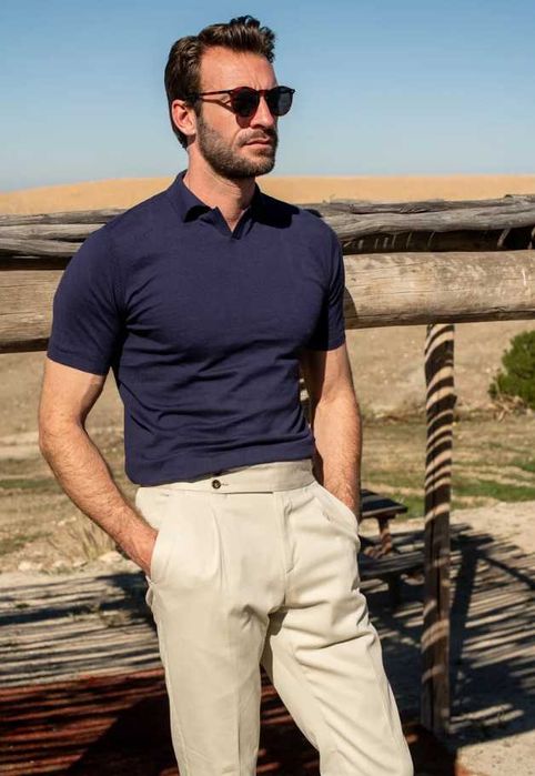 Pantaloni slim S M premium NOA K Italy NOI in si bumbac bej