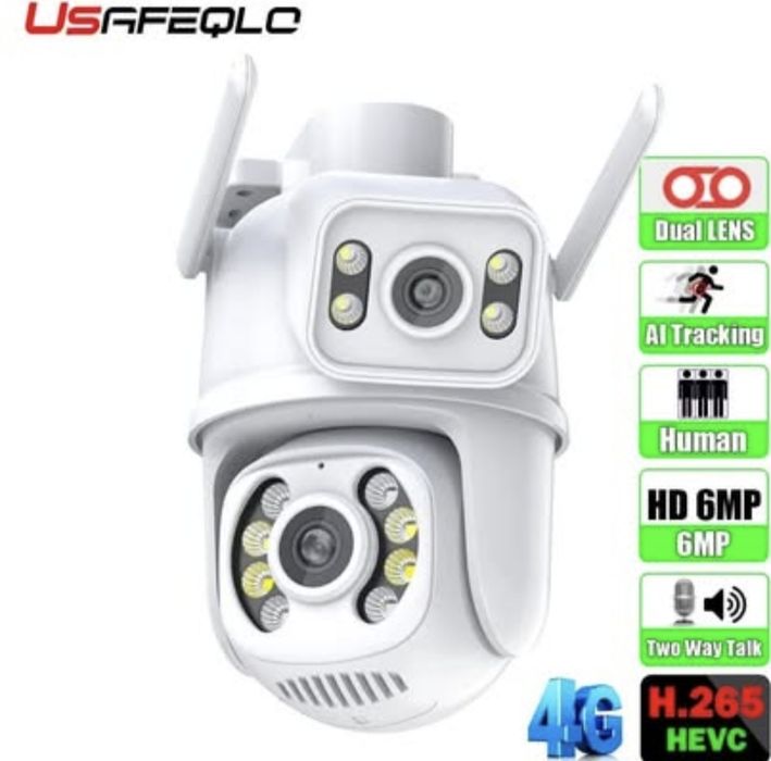 Двойна Водоустойчива Wi-Fi Камера 2x3MP с ICSEE – Надеждна Защита на В