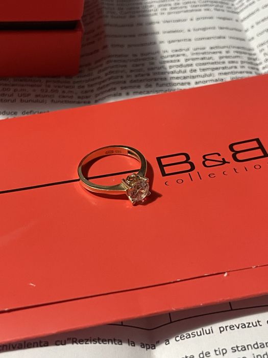 Inel logodna aur 14k 2,44gr (52), cutie si certificat de conformitate