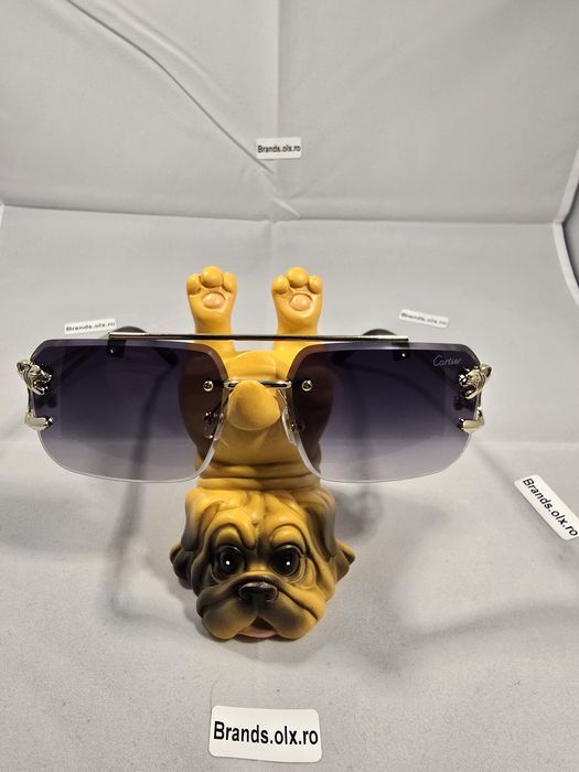 Ochelari de soare Cartier, Gold Frame, Black Lenses, 8809, made in Italy