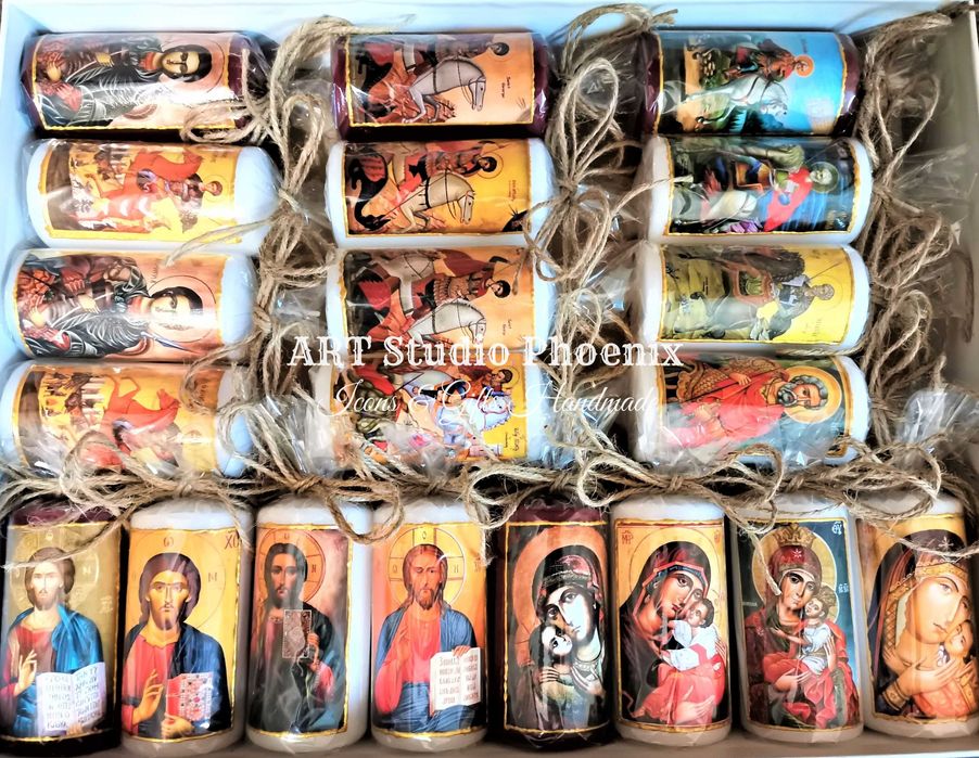 Декорирани свещи - ръчна изработка!