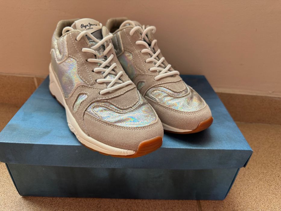 Pepe Jeans London -велурени спортни обувки Harlow up Reflect 37 номер