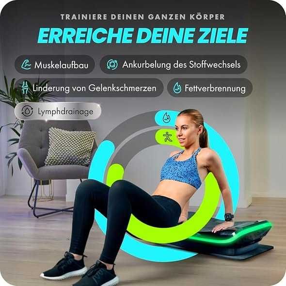 Bluefinn Fitness Placă vibratoare 4D cu 3 motoare