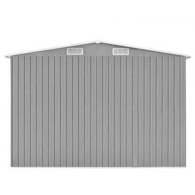 Șopron de grădină, 257x580x181 cm, gri, metal