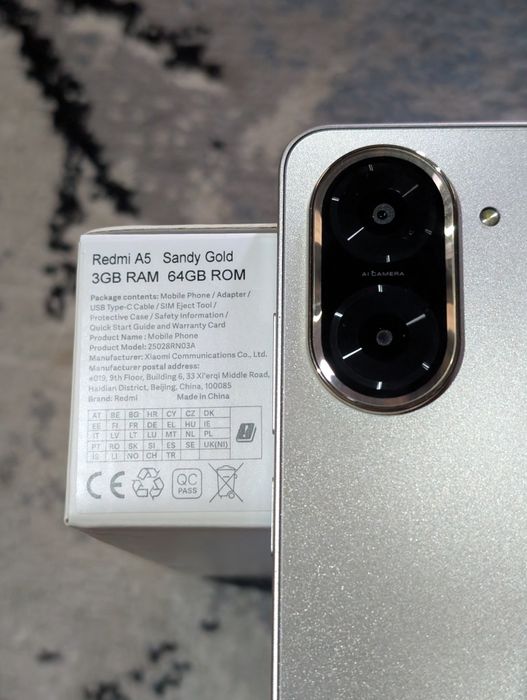 Redmi A5, Sandy Gold, 64GB, hujjatlari joyida