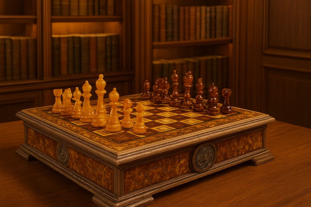 Шахматы янтарные