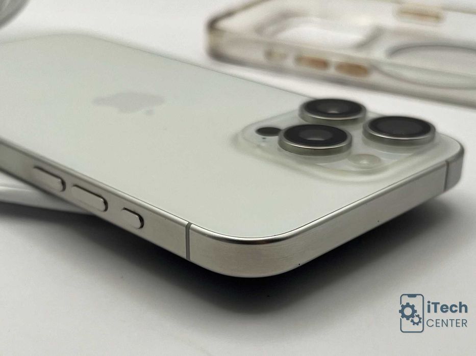 iPhone 15 Pro MAX, 256GB, White, 100% батерия, КАТО НОВ, ГАРАНЦИЯ!