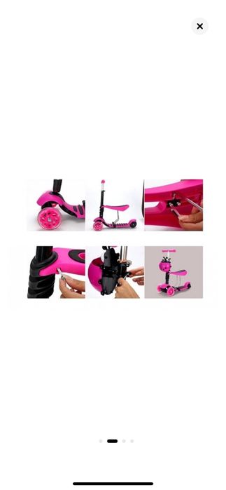 Детска тротинетка, 5 в 1, Калинка, розова