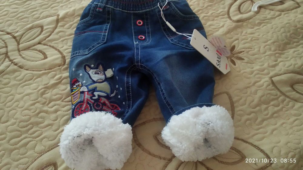 Бебешки зимни дънки 9 месеца/74