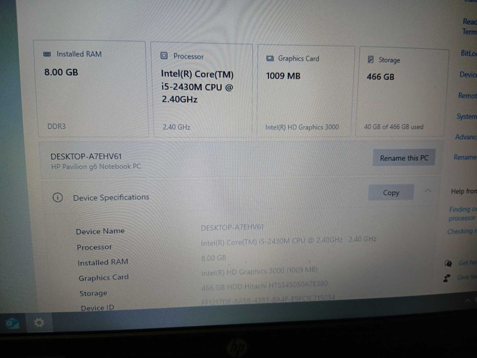 Laptop HP Pavilion G6