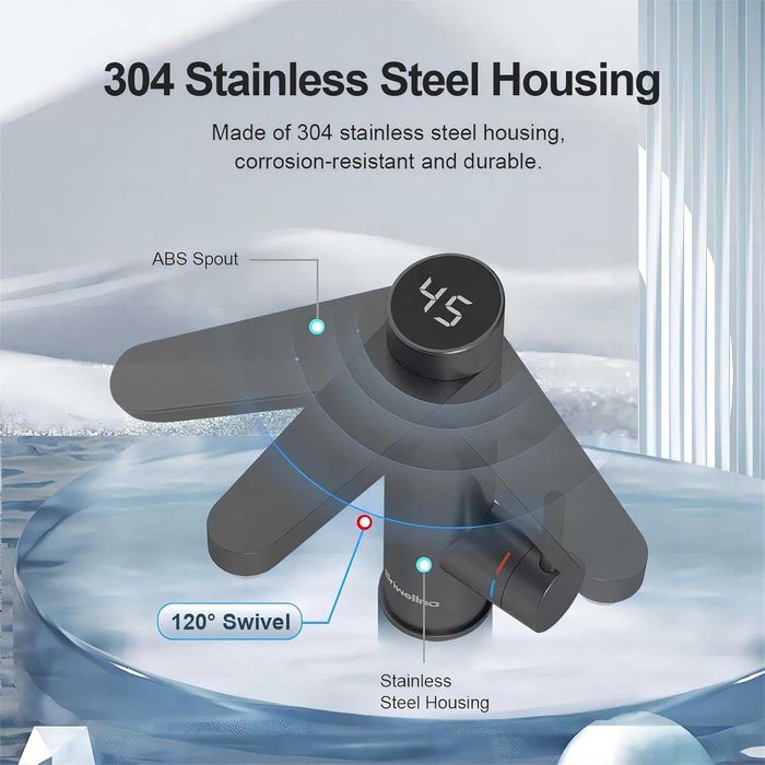 Проточен смесител с нагревател за кухня и баня BM71-Gray