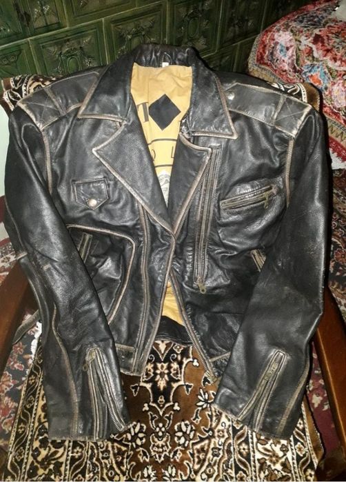 Haină moto din piele naturală