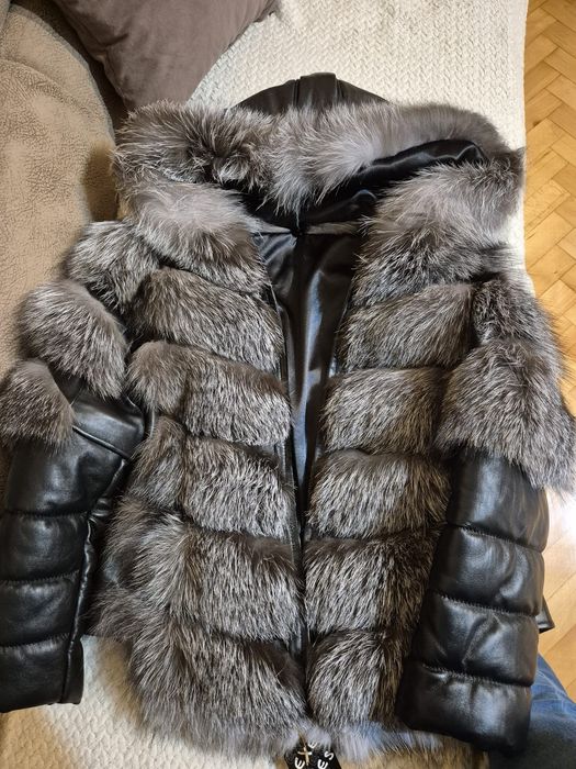 Haină din blanā naturală - 2 in 1 ( haina / vestă)