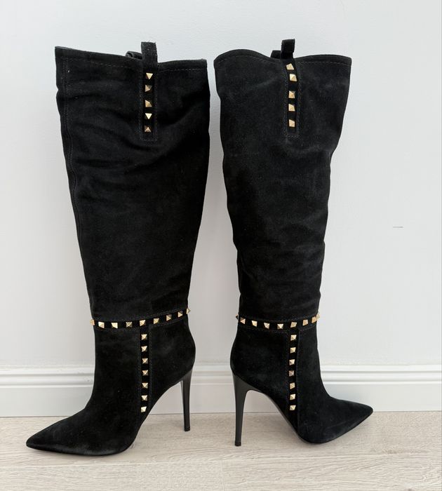 Cizme negre Musette piele intoarsa, noi, mărimea 39