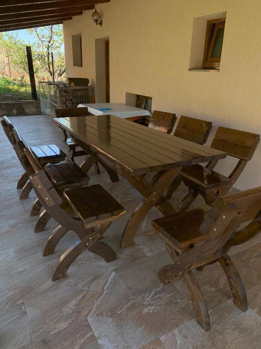 Mobilier exterior lemn masiv