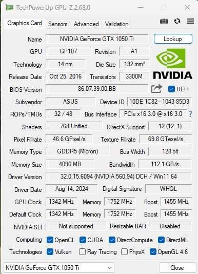 Placa video ASUS GTX 1050 Ti Expedition 4GB DDR5 128-bit.