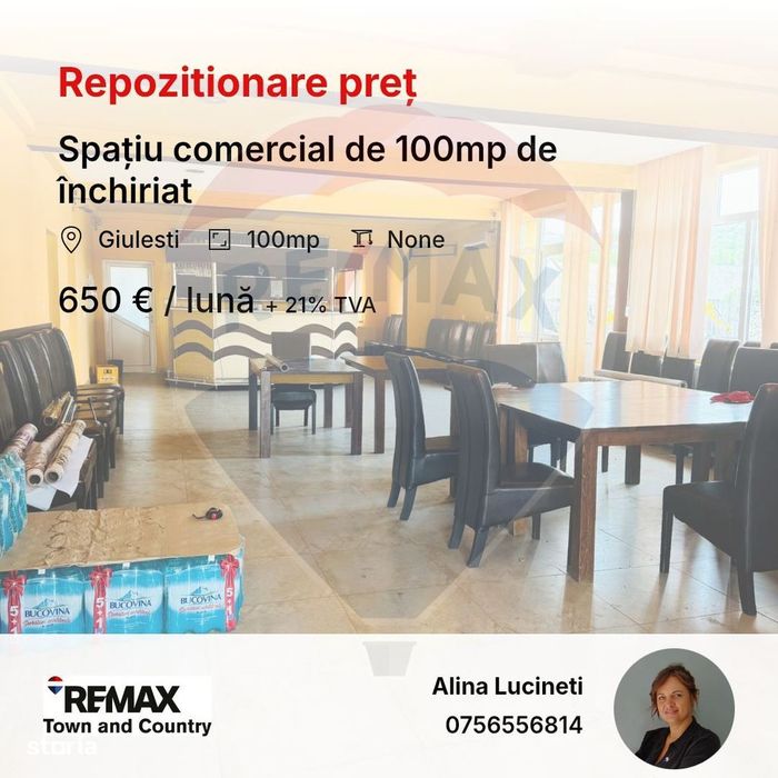 Spațiu comercial de 100mp de închiriat