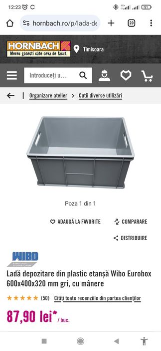 Lăzi cutii navete paleti plastic stivuibile