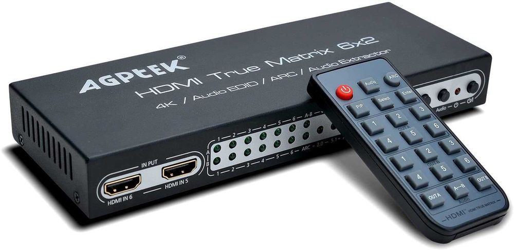 HDMI матричный коммутатор 6х2 AGPtek 4k