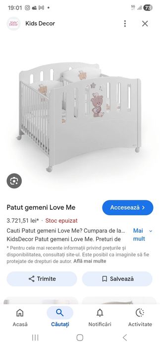 Pătuț  bebe gemenii