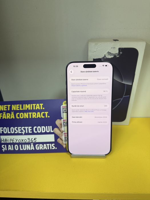 Iphone 16 pro max 256 gb 86% bateria