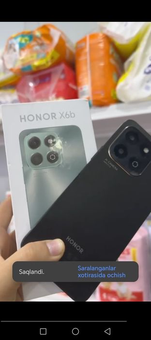 Honor x6b 6 ga 256 xotira imeykadan utgan sotiladi
