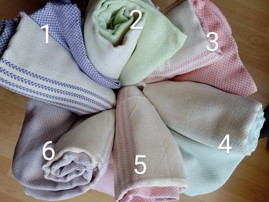 Плажни тънки памучни кърпи пещемал 100/180 см от 100% памук и хавлиени