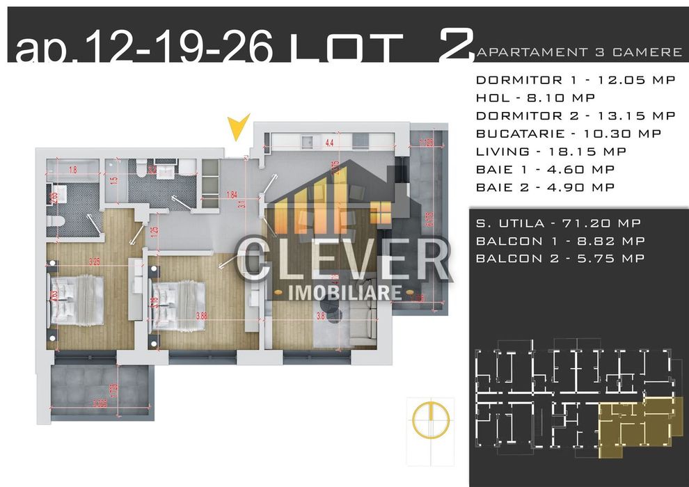 Apartament 3 Camere,  Metrou Teclu | Parcare gratis | Theodor Pallady