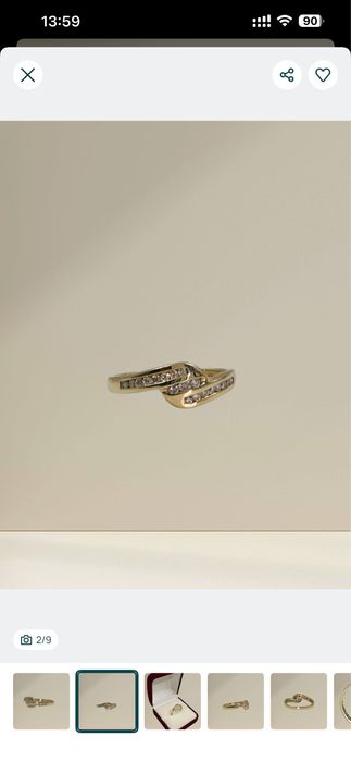 Златен пръстен с диаманти 14к