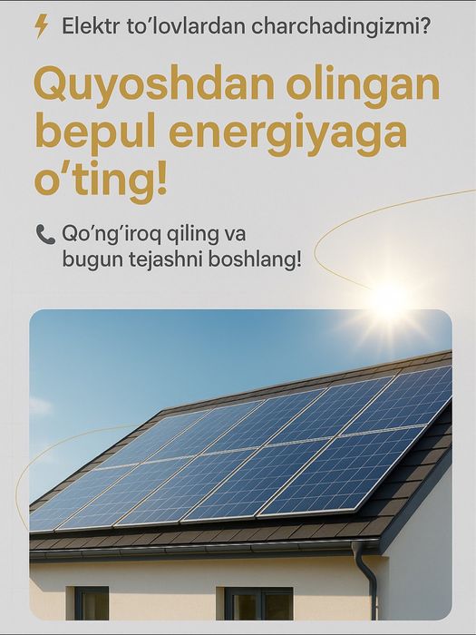 Quyosh panel padklyuch ustanofka