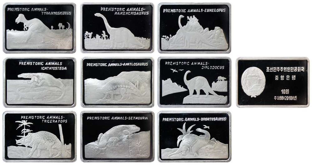 Монеты Динозавры. Набор.