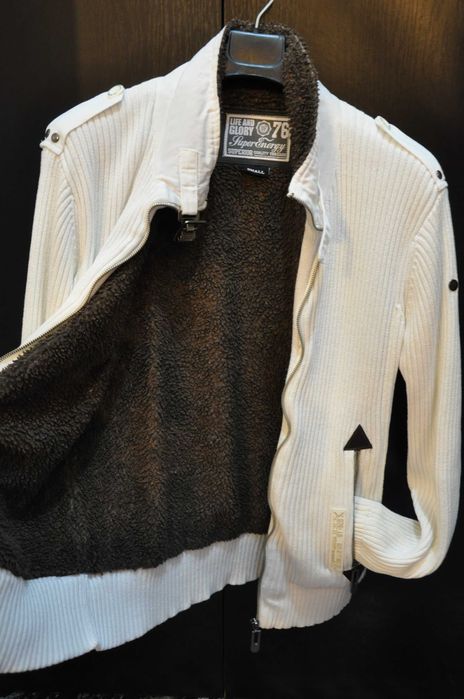 Geaca primavara S barbati, bluza tricotata cu fermoar