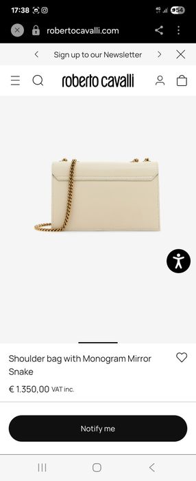 Roberto Cavalli чанта естествена кожа