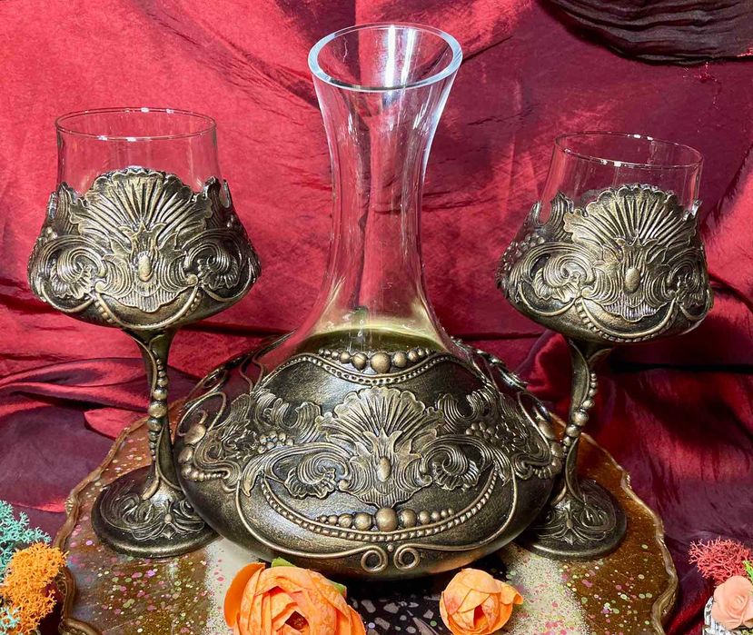 Декантер с две чаши в сребро