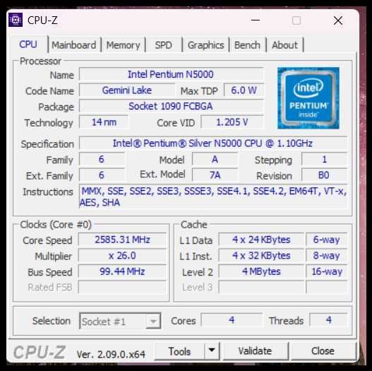 Лаптоп MEDION AKOYA E6245 15.6  Intel® Pentium® Silver N5000  8gb DDR4