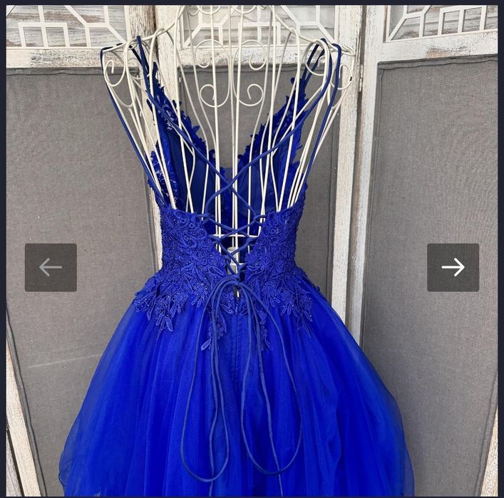 Официална къса рокля Naomi - тъмносиня, размер S