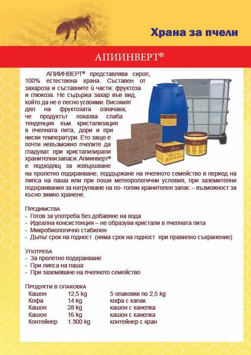 Промоционална нова ЦЕНА - Апиинверт -28 кг.  ЦЕНА  - 2.80 лв.