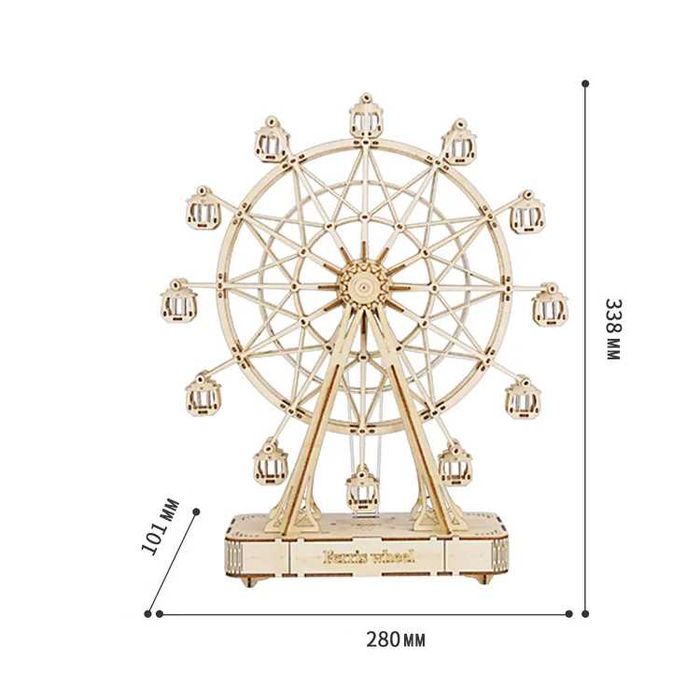 НОВО! Музикална кутия - дървен 3D пъзел - Виенско колело