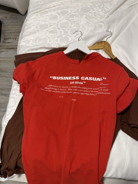 OFF WHITE business casual tee rosu