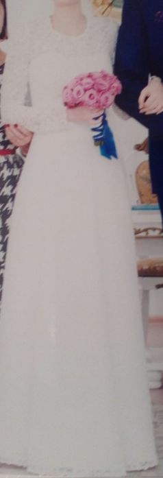 Продам свадебное платье и фату, б/у.