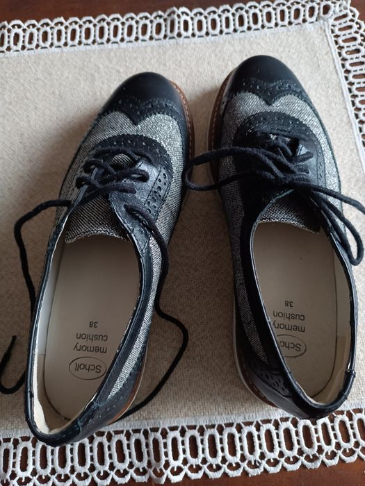 Дамски обувки от еко кожа с текстил