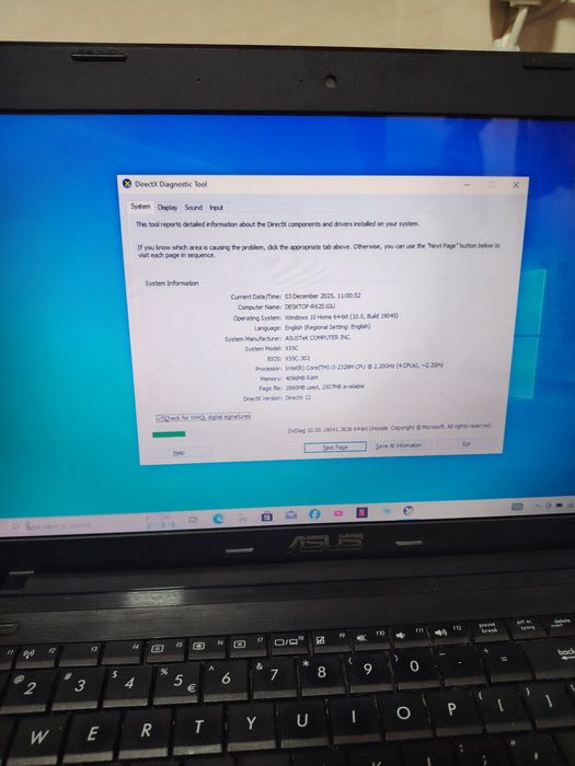 Laptop asus 19 inch