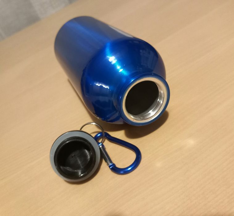 Метална бутилка, цветна, с карабинка, 400 мл.