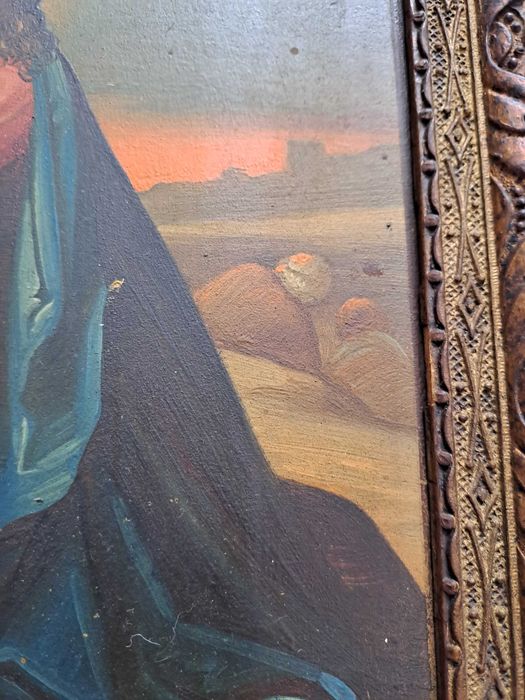 tablou icoana veche pictura pe lemn I Dogarescu 33/25 cm